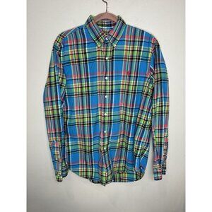 Ralph Lauren Plaid Button-up Shirt Men’s Size Large Blue Green Classic